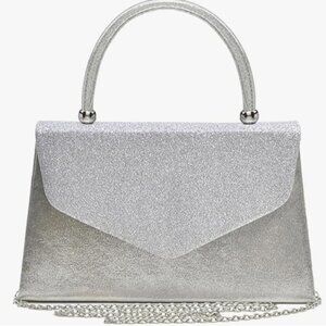 Women's Evening Handbag Silver with Frosted Glittering